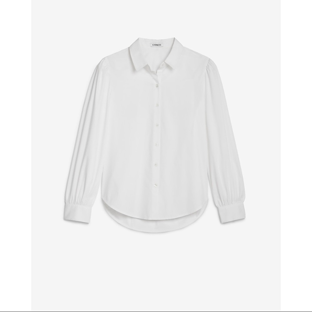 EXPRESS Puff Sleeve Button-Up Shirt